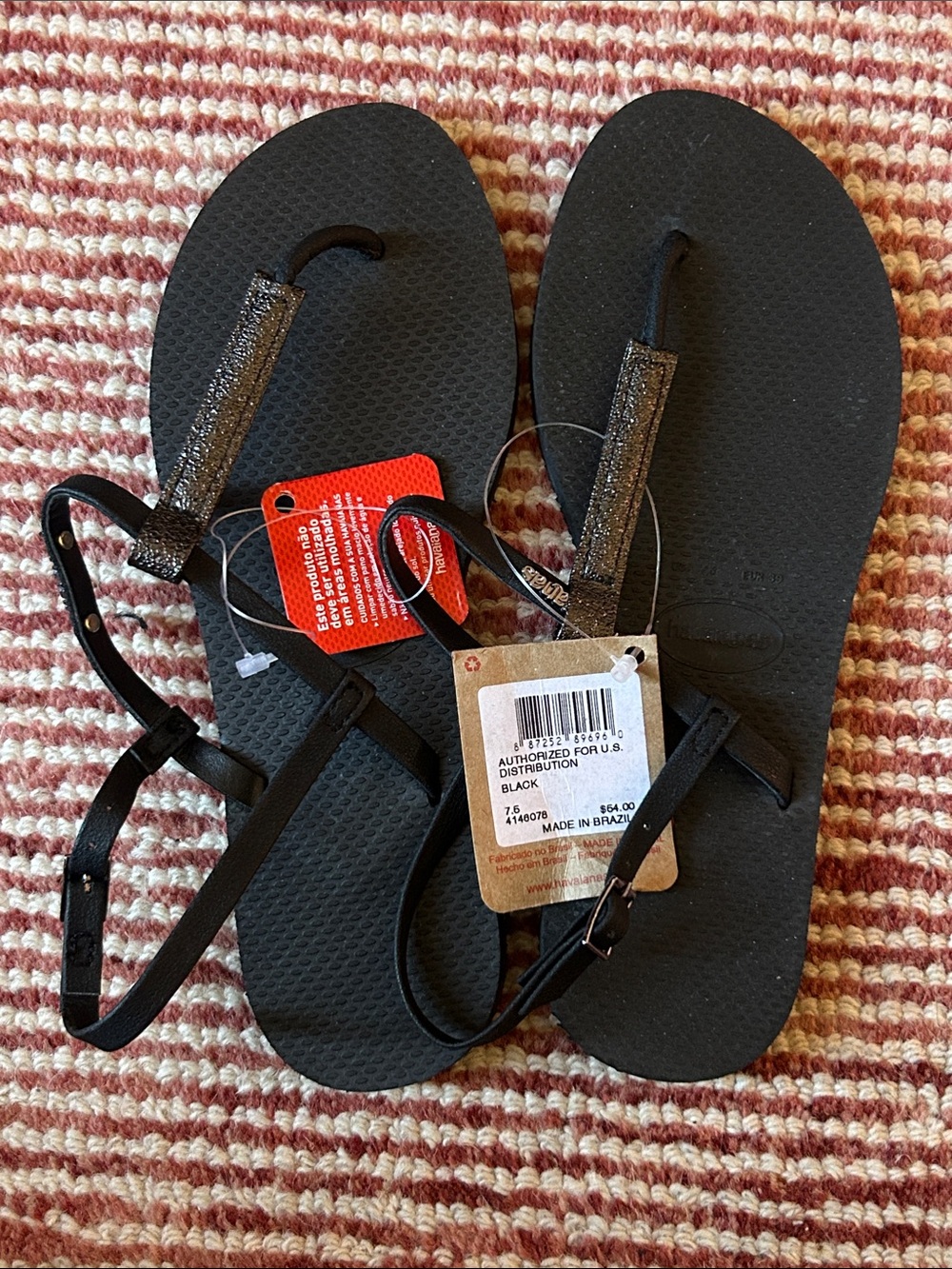 Havaianas Black T-Strap Sandals